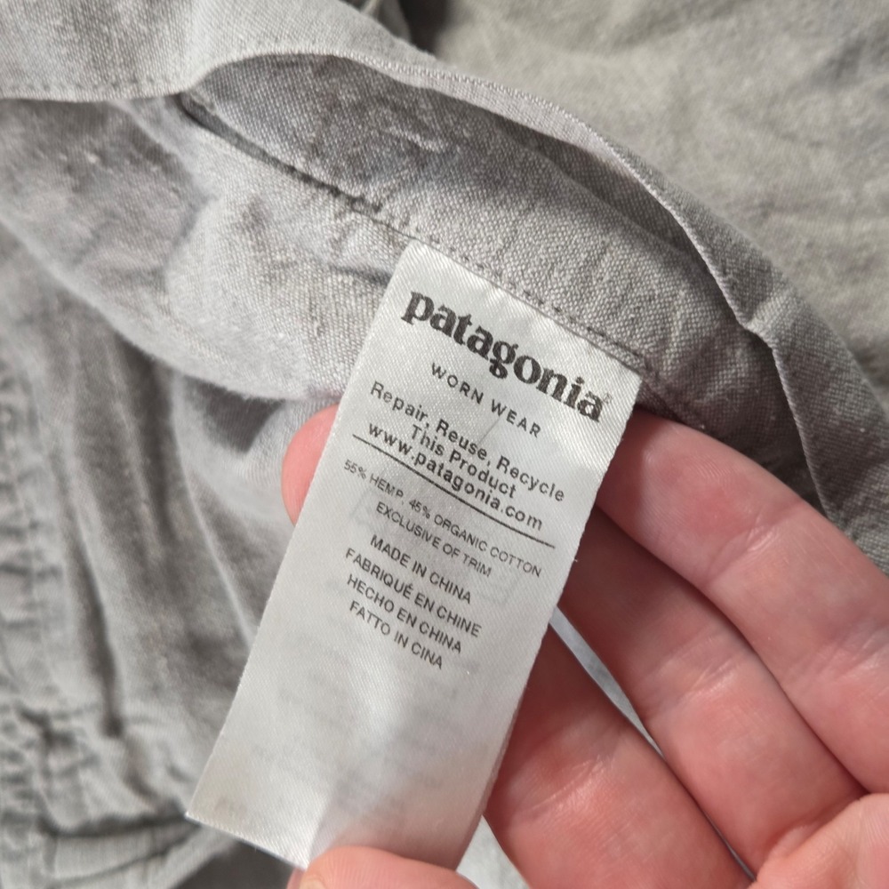 Patagonia Shorts Mens 40 Grey Hemp Organic Cotton Back Step Lightweight 9" - Picture 5 of 6